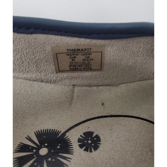 Therafit Blue Leather  Mary Jane style shoes with Velcro strap. Size 10.5-11 - Picture 10 of 11